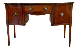 Antique Edwardian Inlaid Mahogany Serpentine Shaped Sideboard, 1900