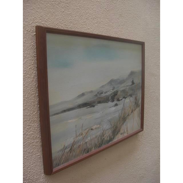Mid 20th Century Mountains and Beach Seascape Painting, Framed For Sale In Los Angeles - Image 6 of 9