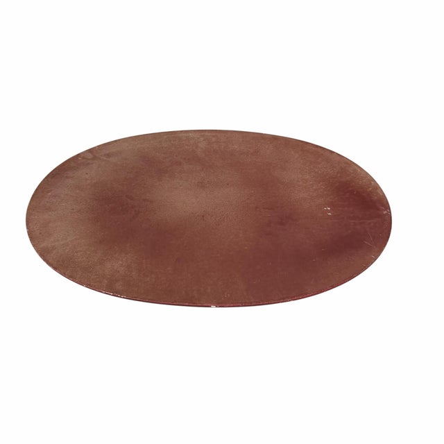 Vintage mahogany oval figurine, model or plant stand. Measures 14” w x 9.5” d x .5” h. Has some very minor scuffs from...
