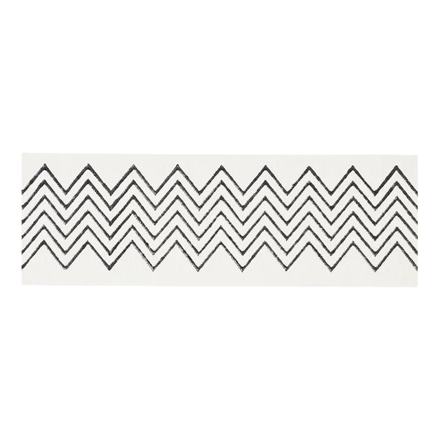 SAMPLE - Schumacher Leora Hand Blocked Tape Narrow In Charcoal For Sale