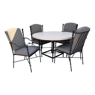 Michael Taylor Designs Dining Chairs and 48” Round Table For Sale