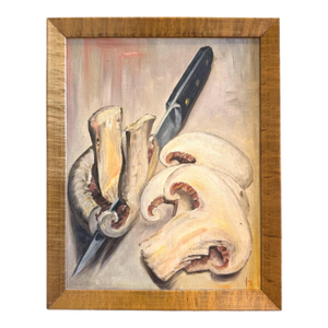 Mid Century Mushroom Still Life Oil Painting