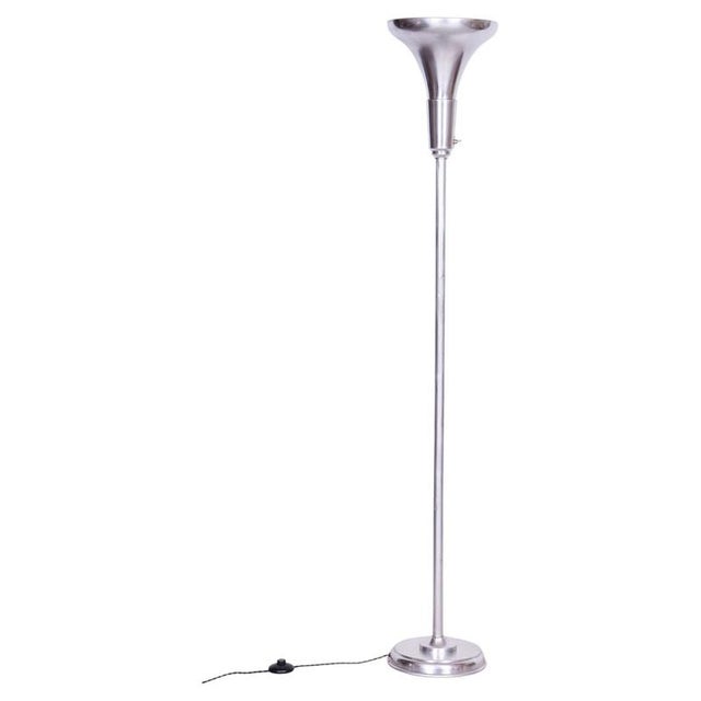 Gold Czech Bauhaus Brass-Plated Floor Lamp from Gottlieb Brothers, 1930s For Sale - Image 8 of 8