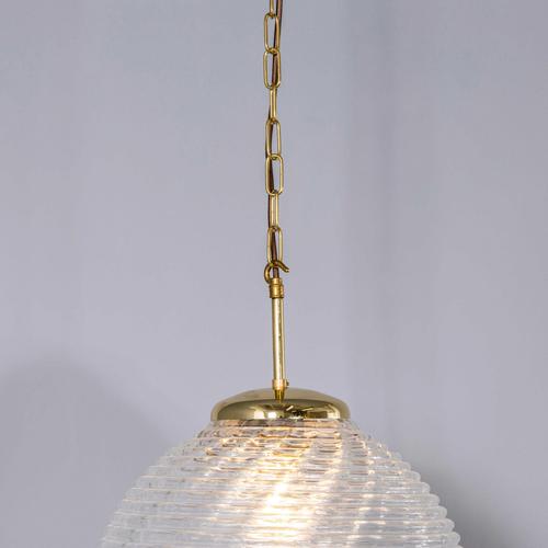 Large Wave Crystal Globe Pendant, 1950s For Sale - Image 6 of 16