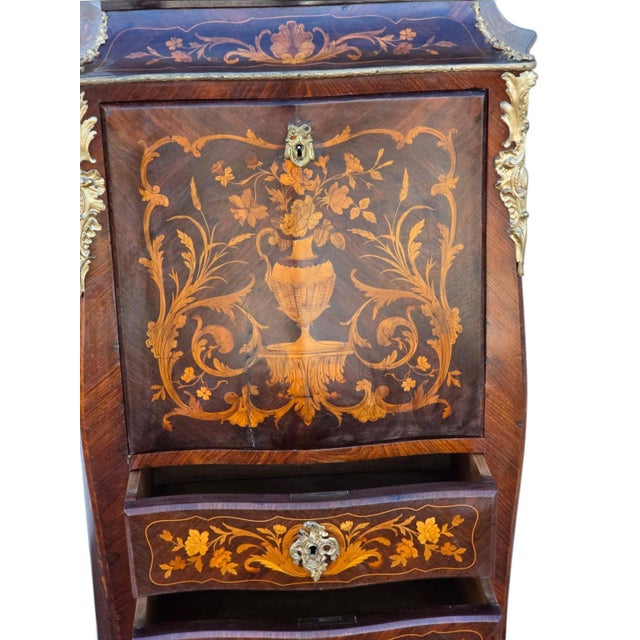 19th Century French Napoleon the 3rd Rosewood Marketry Secretary Masterpiece. For Sale - Image 4 of 16