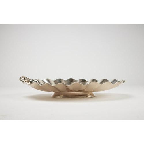 Embossed Silver Centerpiece Tray with Relief Decoration For Sale - Image 3 of 7