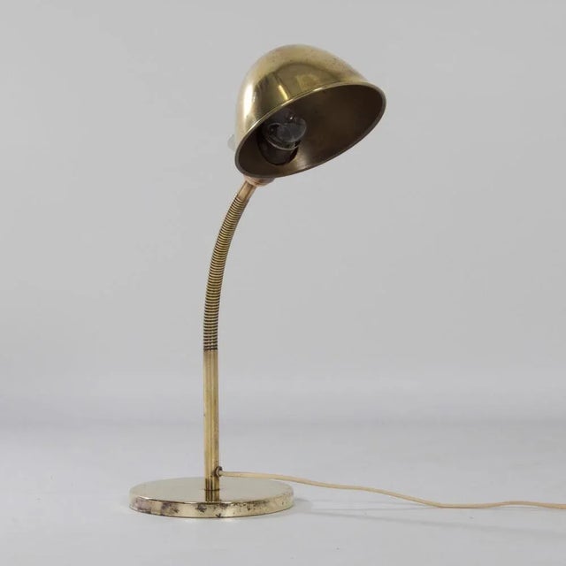 Gold Bronzed Copper Model No. 15 Desk Lamp by H. Busquet for Hala, 1930s For Sale - Image 8 of 12