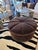 Swaim Brown Round Luxurious Velvet Ottoman Pouf For Sale - Image 4 of 6