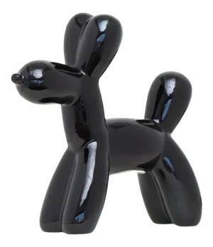 Interior Illusions Plus Black Mini Ceramic Dog Piggy Bank - 7.5" tall
