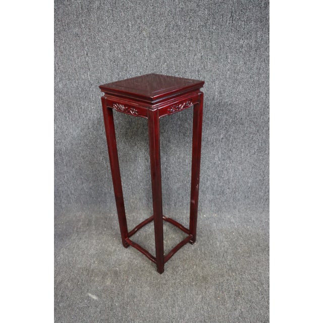 Chinese pedestal plant stand , made of rosewood, carved birds on skirt