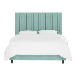 Margaux Bed in Caribbean Classic Velvet, Queen For Sale