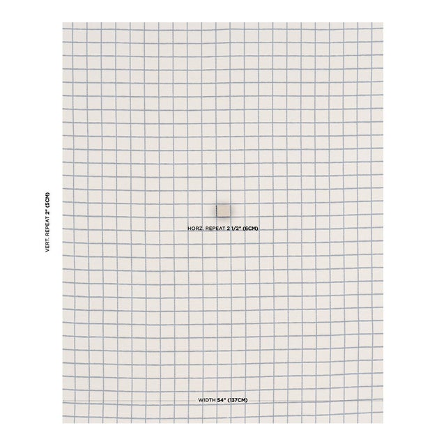 SAMPLE - Schumacher X Caroline Z Hurley Tucson Grid Fabric In Blue For Sale