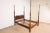 1980s Henredon Georgian Carved Mahogany Queen Size Poster Bed For Sale - Image 5 of 12