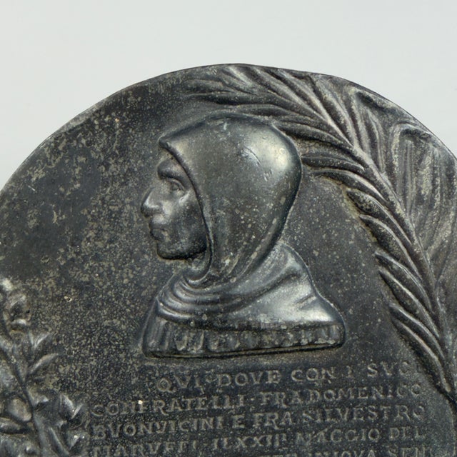 Early 20th Century Bas-Relief Wall Medallion in Copper-Plated Lead For Sale - Image 4 of 8