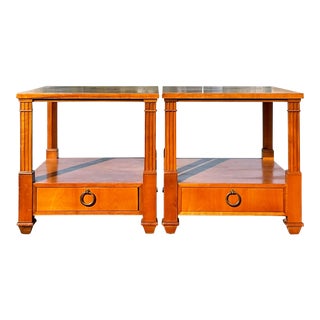 Vintage French Empire Neoclassical Baker Furniture Nightstands - a Pair For Sale