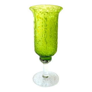 2004 Michael Weems Elise Green Signed and Dated Footed Vase For Sale