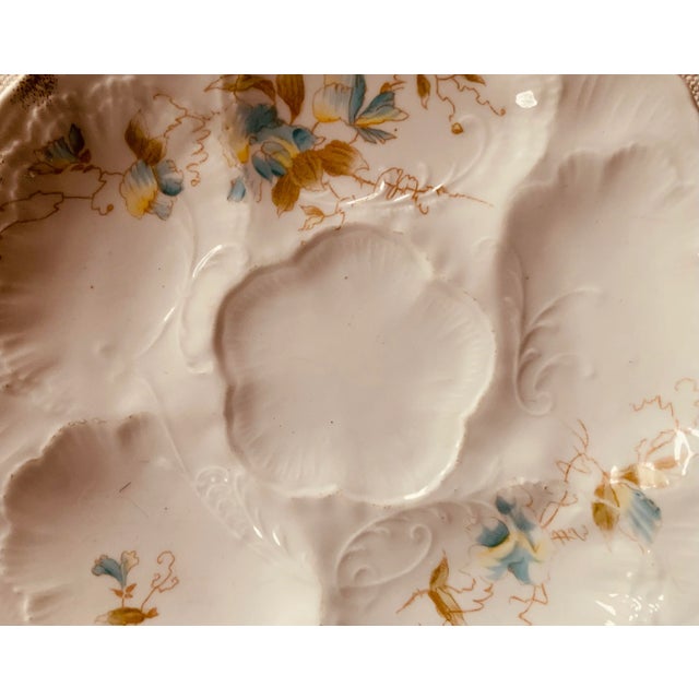 Blue Early 19th Century French Porcelain Oyster Plate - Rococo Inspired For Sale - Image 8 of 11