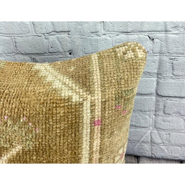 Turkish 20 x 20 Rug Pillow Mystical Mirage Turkish Pillow Cushion Cover For Sale - Image 3 of 4