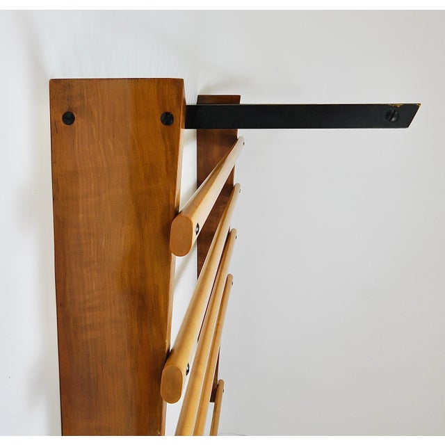 Coat Rack with Hat Rack in Brass, Walnut and Beech attributed to Carl Auböck, 1950s For Sale - Image 16 of 18