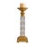 Vintage Hollywood Regency Gold and Clear Acrylic Pillar Candle Holder For Sale