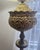 Vintage Mid Century Brass Floor Lamp Floral Hand Painted Shade For Sale - Image 4 of 11
