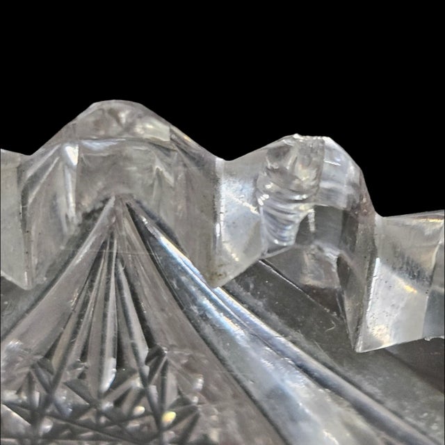 American Brilliant Period Small Hobstar Cut Glass Dish For Sale - Image 11 of 12