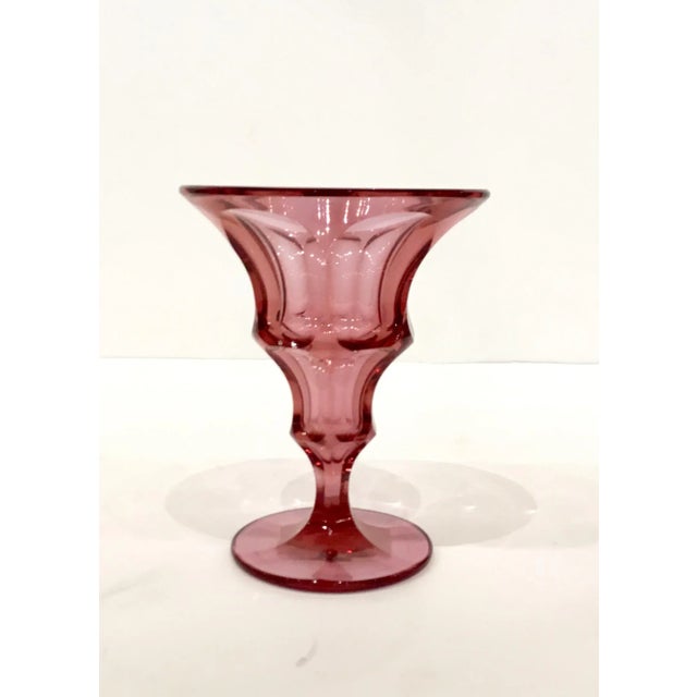 1920s Antique Cut Art Glass Moser Crimson Vase For Sale - Image 5 of 5