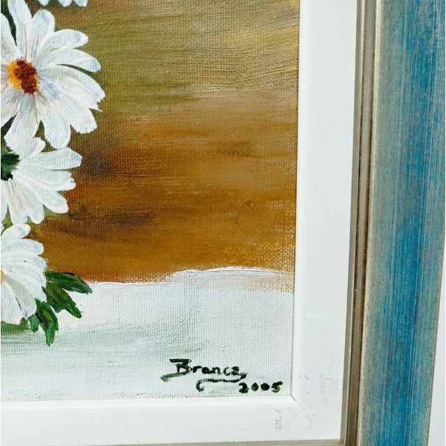 Branca, Jar with Daisies, Oil on Canvas, Framed For Sale - Image 5 of 7