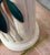 Beige Vintage Faux Bamboo Ceramic Lamp With Shade For Sale - Image 8 of 12