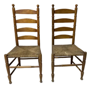 Antique Shaker Ladder Back Chairs - A Pair