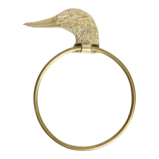 1960 S Mid Century Brass Duck Towel Ring Holder Chairish