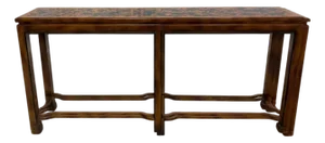 Asian Inspired Faux Tortoise Shell Console Table