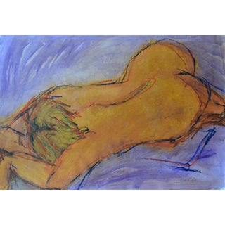 Angela Lyle "Lilac Body" Mixed Media Painting on Paper 2001 For Sale