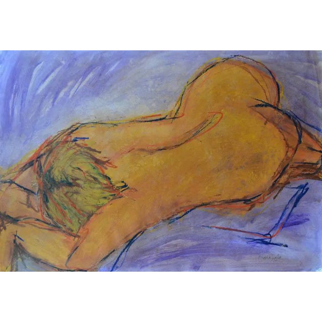 Angela Lyle "Lilac Body" Mixed Media Painting on Paper 2001 For Sale