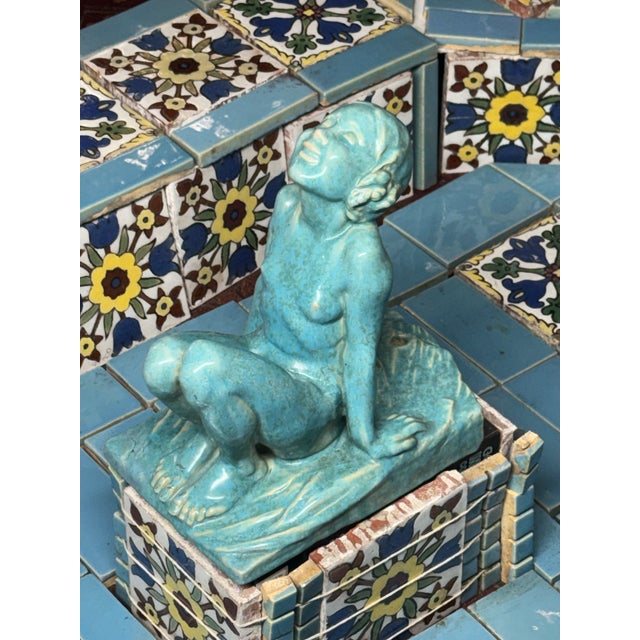 Spanish Revival Monumental 1920s Malibu Tile Fountain With Rare Gladding, McBean Figural Spitter For Sale - Image 3 of 12