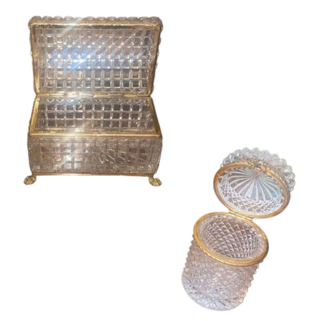 Set of Three Baccarat Crystal Jewelry Caskets, France, Late 19th Century. For Sale - Image 9 of 9