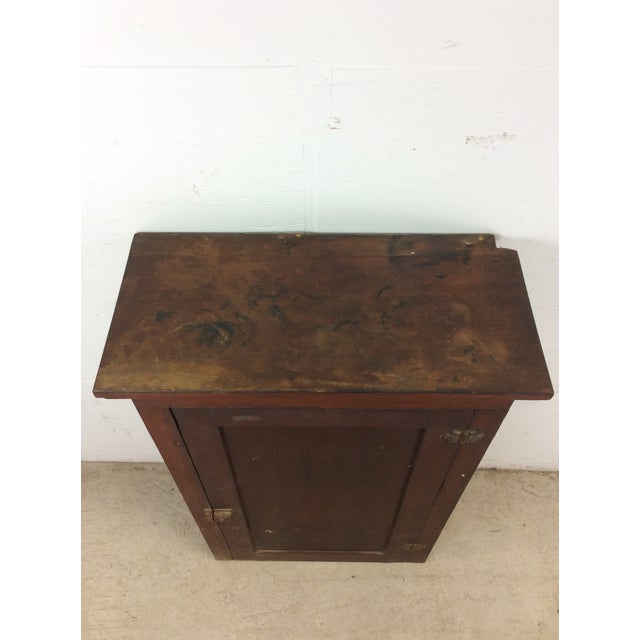 1960s Antique American Farmhouse Wall Cabinet With Brass Latch For Sale - Image 5 of 12