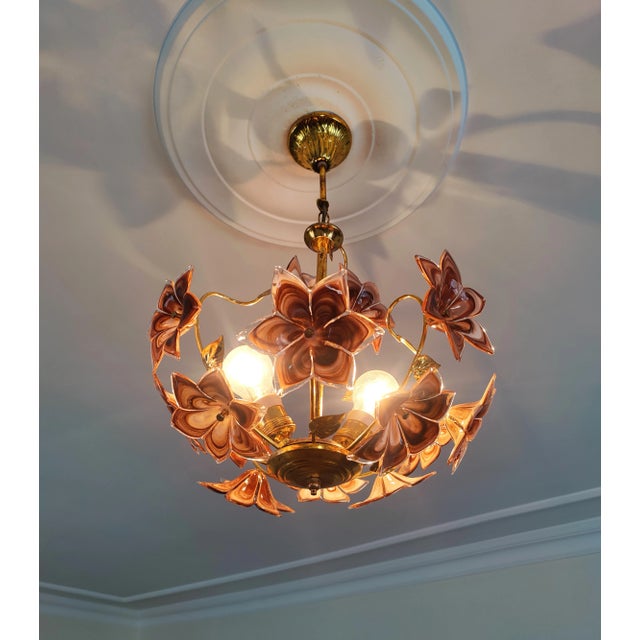 Vintage Chandelier Murano Brown Glass For Sale - Image 14 of 14