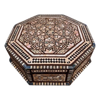 Early 20th Century Magestic Syrian Inlaid Treasure Boxes For Sale