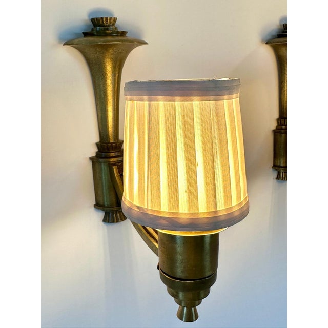 1940s English Bronze Sconces - a Pair For Sale - Image 11 of 12