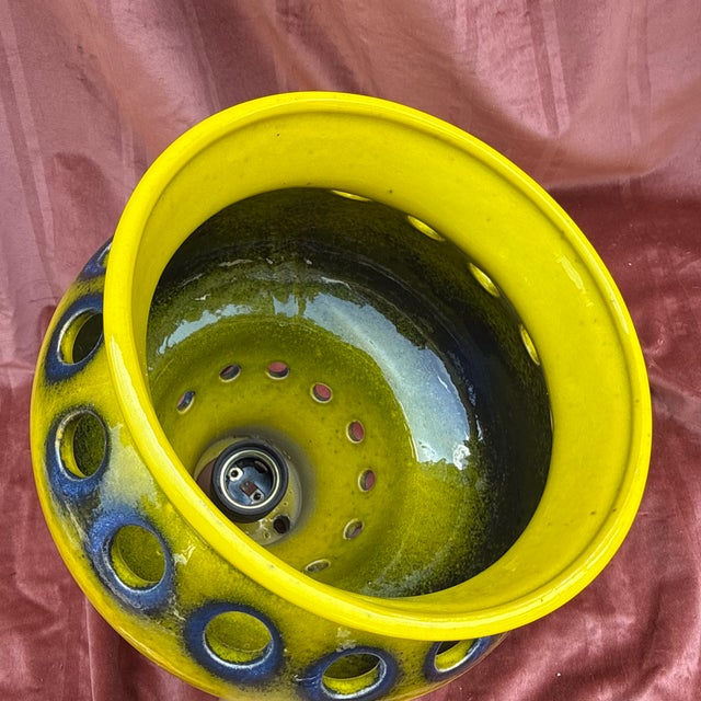 Yellow Vintage Yellow Ceramic Pendant Light, 1970s For Sale - Image 8 of 17