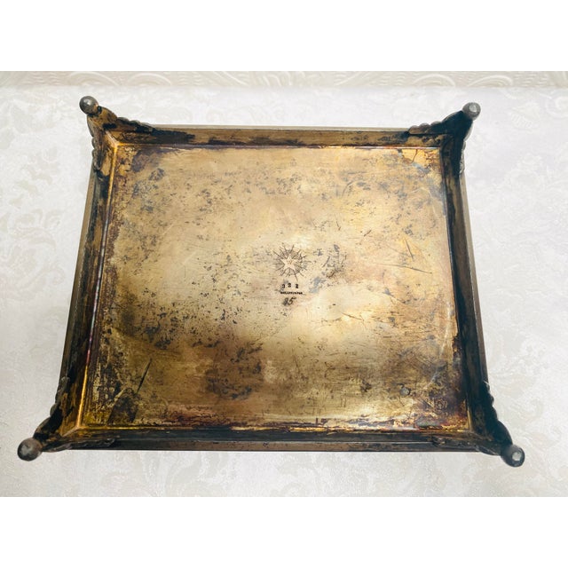 Antique Victorian 1880’s Footed Silverplate e.g. Webster Monogramed Repousse Jewelry Box For Sale - Image 6 of 10