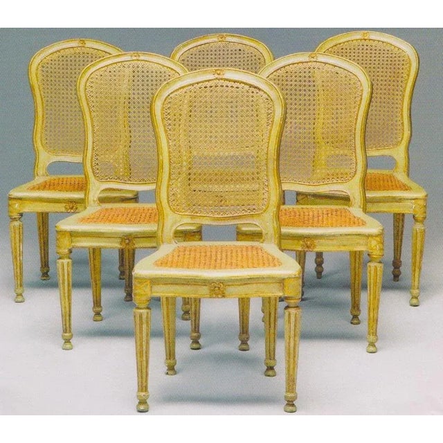 18th Century Italian Painted and Parcel-Gilt Chairs, Set of 6 For Sale - Image 5 of 7