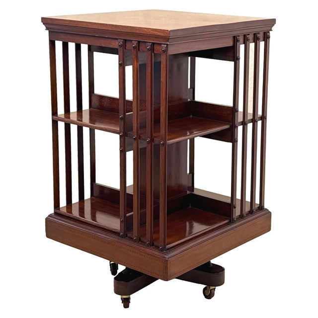 Antique Mahogany Revolving Bookcase, 1890 For Sale - Image 11 of 11