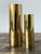 Mid-Century Modern Vintage Boho Brass Cylinder Vases - Set of 2 For Sale - Image 3 of 12