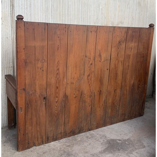 This is a Spanish, pine, bench with honey patina. It is dove tailed and a sturdy, rustic piece that would be idea as a...
