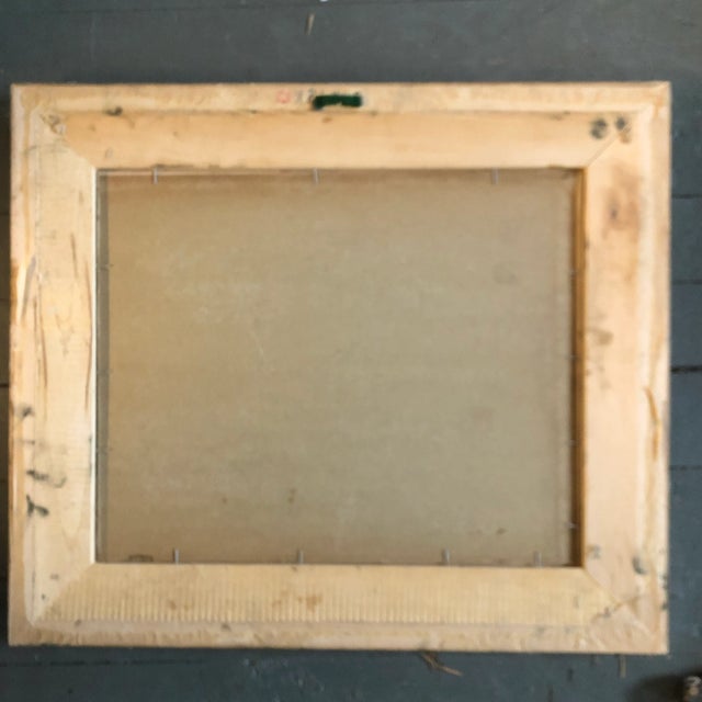 Vintage Original Mid Century Floral Still Life Painting Modernist Frame For Sale - Image 4 of 5