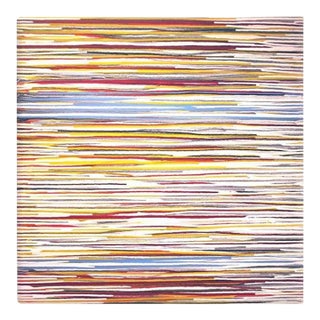 Duke Windsor, Abstract Acrylic Painting, "White, Red, Yellow Currents With Light Blue Rip" For Sale