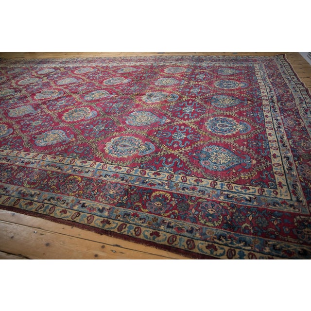 Antique Yezd Carpet - 9'5" x 23'6" For Sale - Image 12 of 14