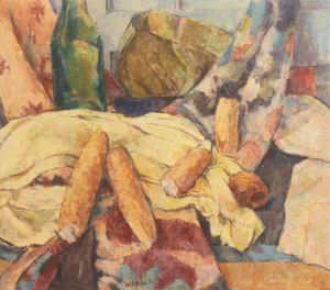 'Still Life With Bread' by Harry Widman, 1956 Portland Art Museum Exhibited Work, Reed College